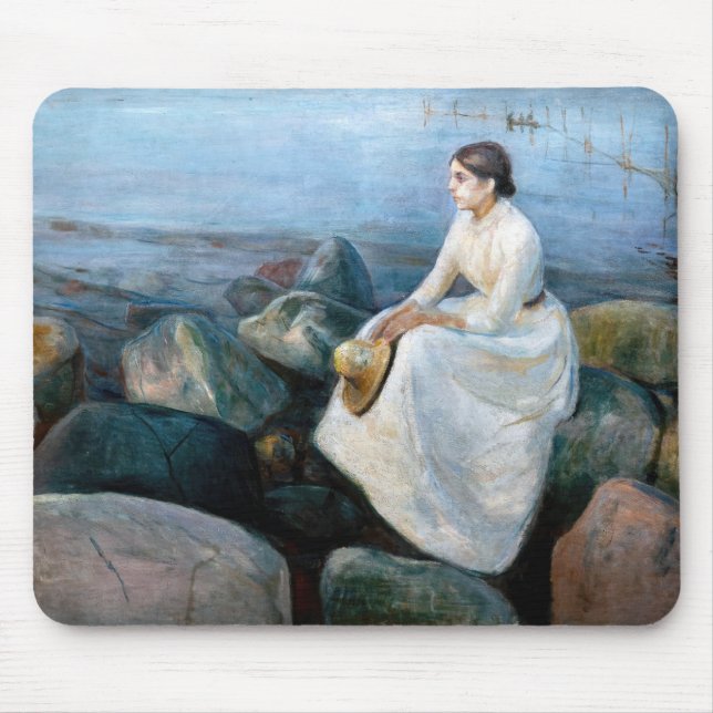 Edvard Munch - Sommarnatt, Inger på stranden Musmatta (Framsidan)