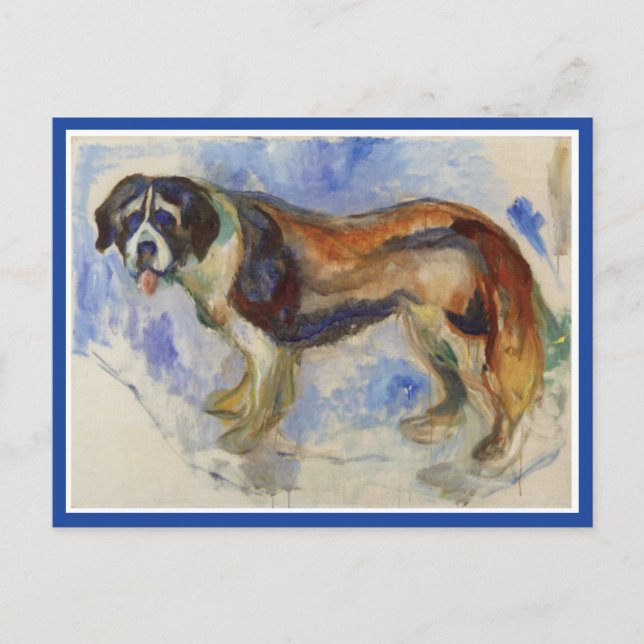 Edvard Munch, St. Bernard Hund Painting Vykort (Framsida)