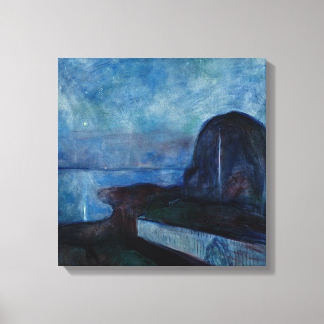 Edvard Munch - Starry Natt 1893 Canvastryck (Framsida)