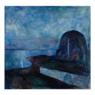 Edvard Munch - Starry Natt 1893 Fototryck