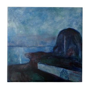 Edvard Munch - Starry Natt 1893 Kakelplatta