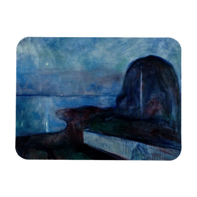 Edvard Munch - Starry Natt 1893 Magnet (Horisontell)