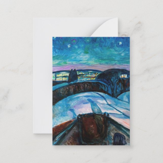 Edvard Munch - Starry Natt 1922 Anteckningskort (Framsida)