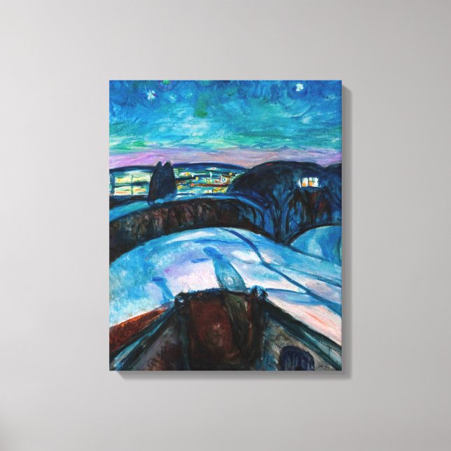 Edvard Munch - Starry Natt 1922 Canvastryck (Framsida)