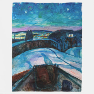 Edvard Munch - Starry Natt 1922 Fleecefilt