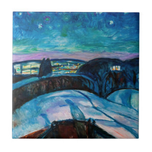 Edvard Munch - Starry Natt 1922 Kakelplatta