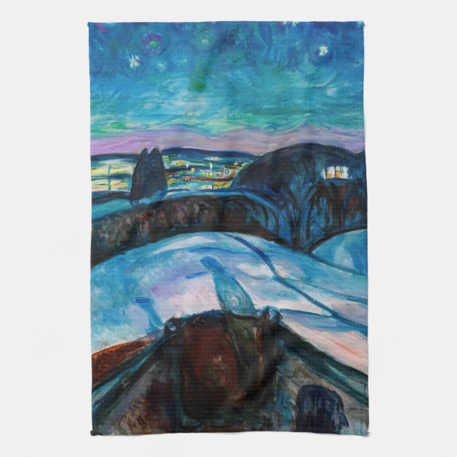 Edvard Munch - Starry Natt 1922 Kökshandduk (Vertikal)