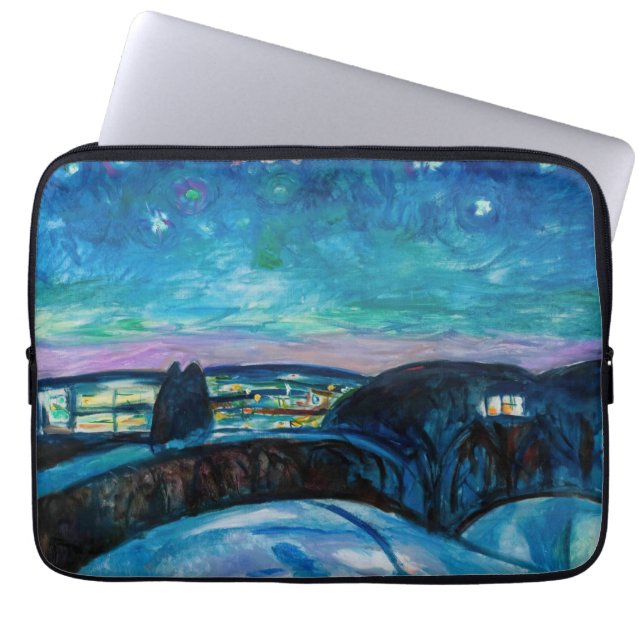 Edvard Munch - Starry Natt 1922 Laptop Fodral (Framsidan)