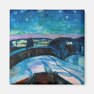 Edvard Munch - Starry Natt 1922 Magnet