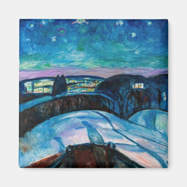 Edvard Munch - Starry Natt 1922 Magnet (Framsidan)