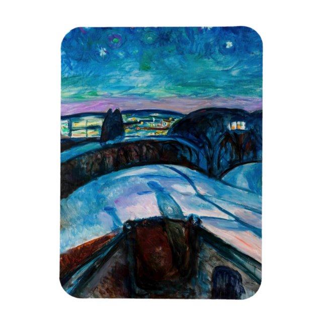 Edvard Munch - Starry Natt 1922 Magnet (Vertikal)