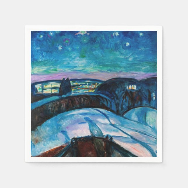 Edvard Munch - Starry Natt 1922 Pappersservett (Framsidan)