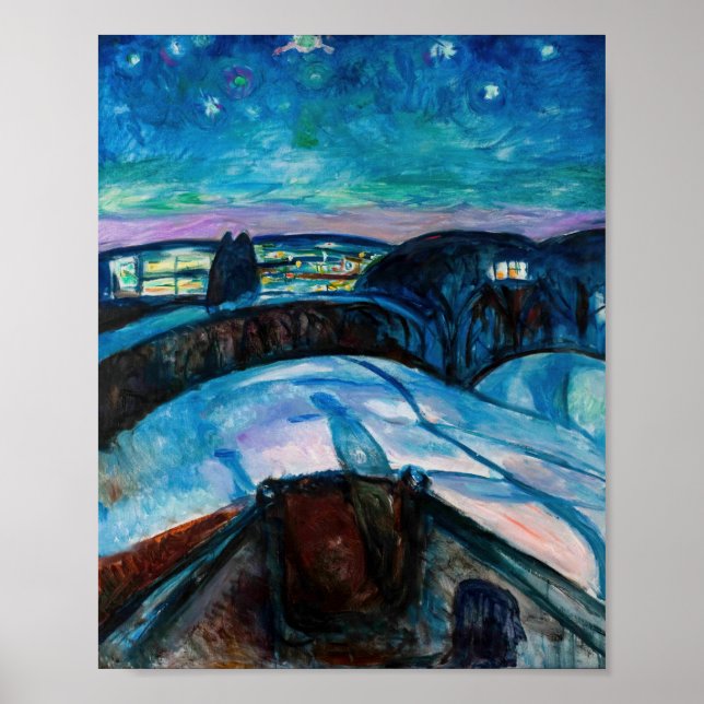 Edvard Munch - Starry Natt 1922 Poster (Framsidan)