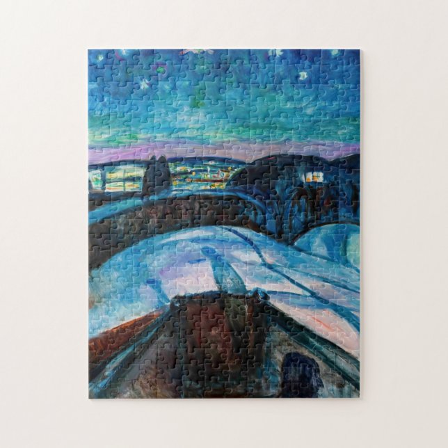 Edvard Munch - Starry Natt 1922 Pussel (Vertikal)
