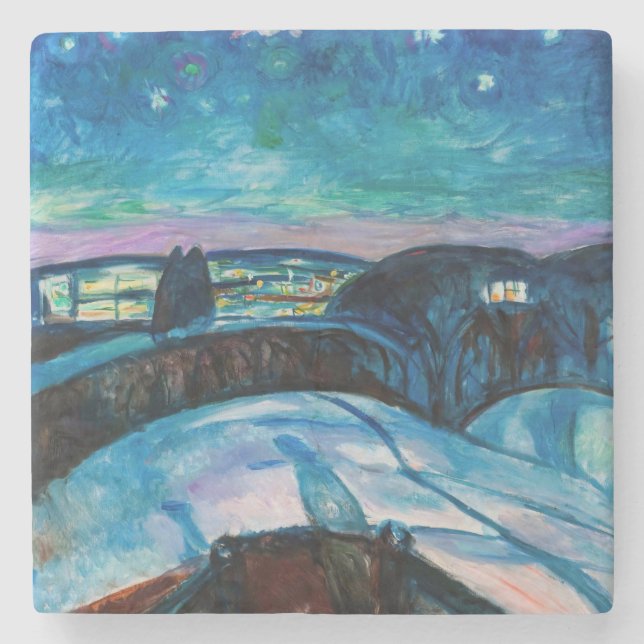 Edvard Munch - Starry Natt 1922 Stenunderlägg (Framsidan)