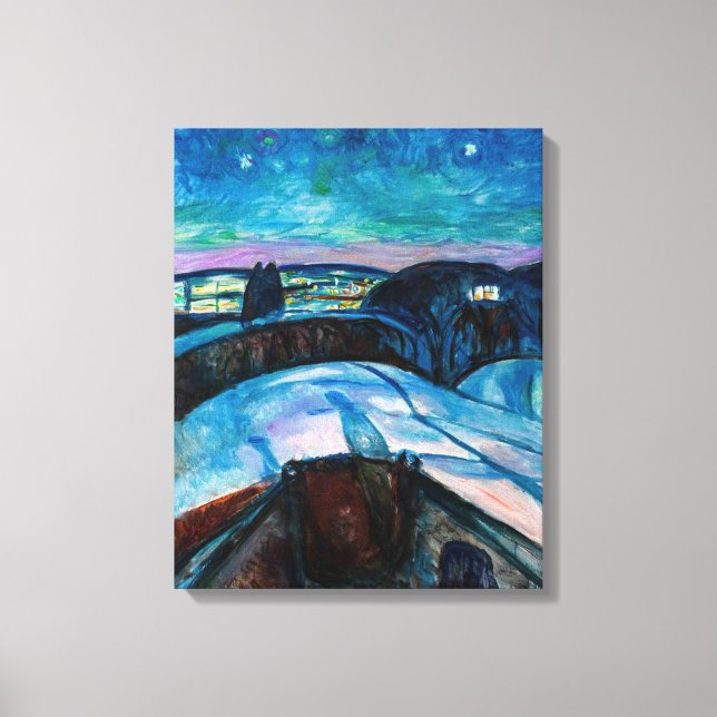 Edvard Munch - Stjärnkväll 1922 Canvastryck (Framsida)