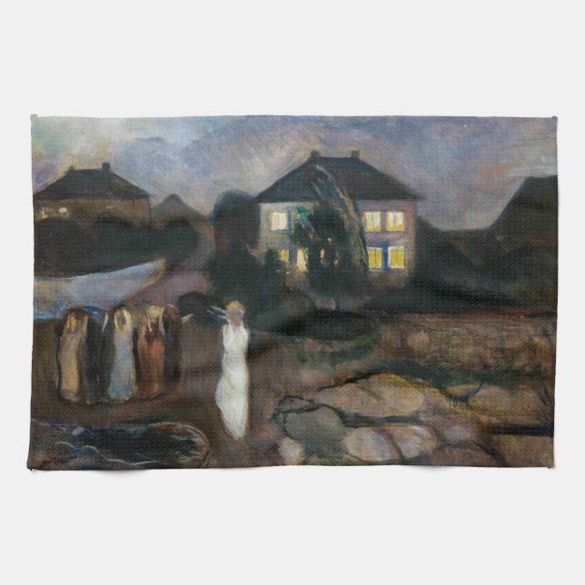 Edvard Munch - Stormen Kökshandduk (Horisontell)