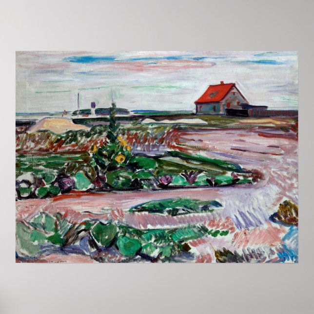 Edvard Munch - Strand. Landskap nära Lubeck Poster (Framsidan)