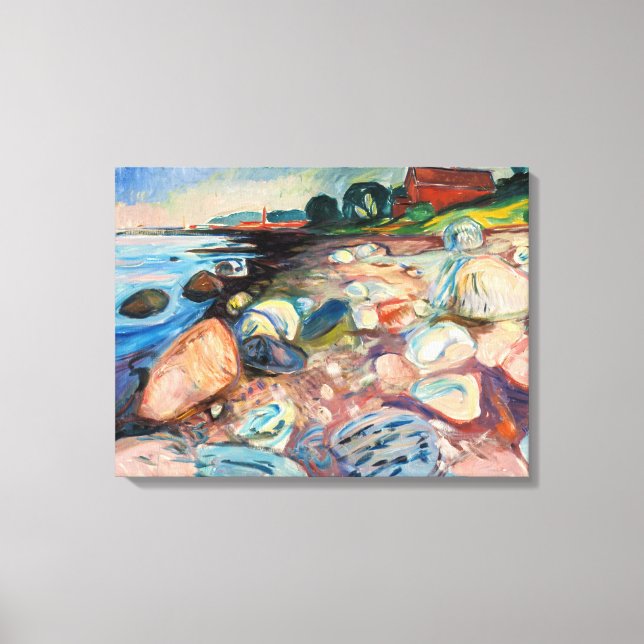 Edvard Munch - Strand med rött hus Canvastryck (Framsida)