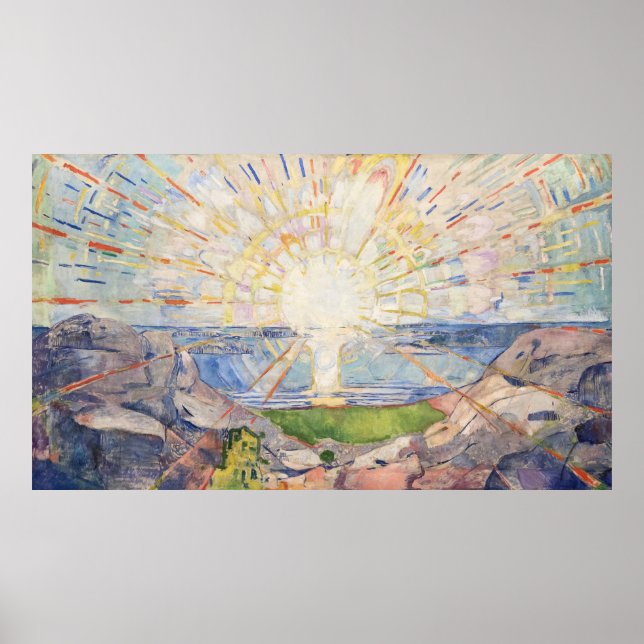 Edvard Munch Sunrise Art nouveau Expressionism Poster (Framsidan)