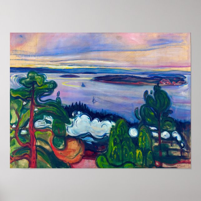 Edvard Munch - Tåg Rök Poster (Framsidan)