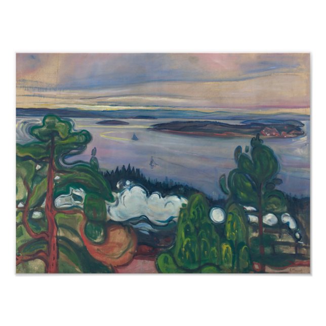 Edvard Munch - Tåg Smoke Fototryck (Framsidan)