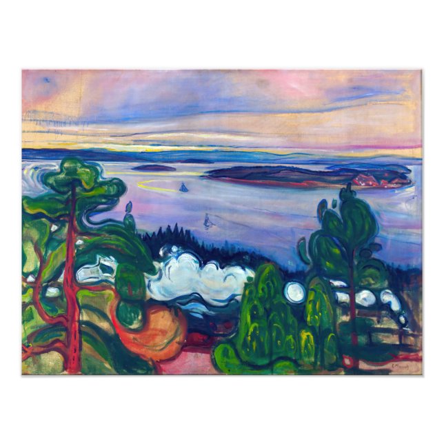 Edvard Munch - Tåg Smoke Fototryck (Framsidan)