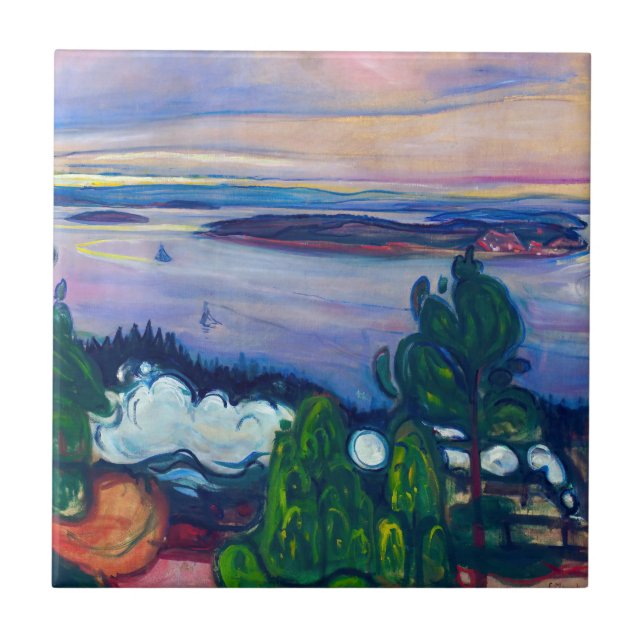 Edvard Munch - Tåg Smoke Kakelplatta (Framsidan)