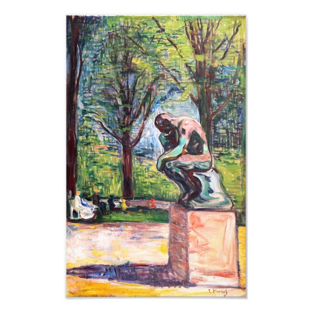 Edvard Munch - Tänkaren av Rodin Fototryck (Framsidan)