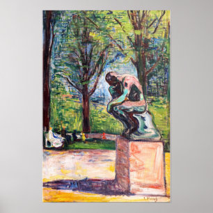 Edvard Munch - Tänkaren av Rodin Poster