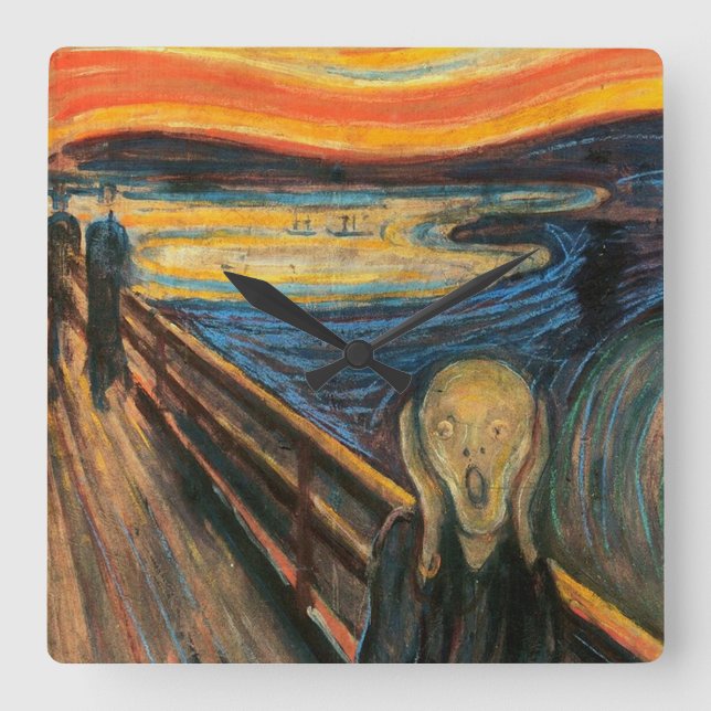 Edvard Munch , “ The Scream ” Fyrkantig Klocka (Framsida)