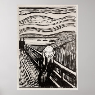 Edvard Munch The Scream Lithograph Print Famous Poster