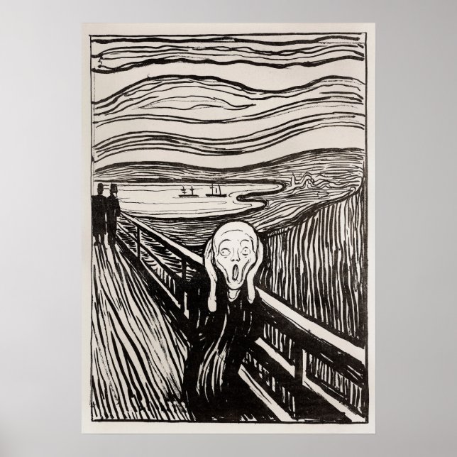 Edvard Munch The Scream Lithograph Print Famous Poster (Framsidan)