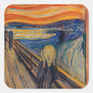 Edvard Munch - The Skräm 1893 Fyrkantigt Klistermärke