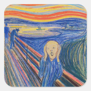 Edvard Munch - The Skräm 1895 Fyrkantigt Klistermärke