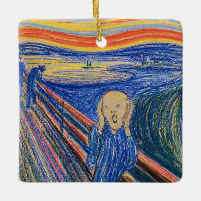 Edvard Munch - The Skräm 1895 Julgransprydnad Keramik (Framsida)