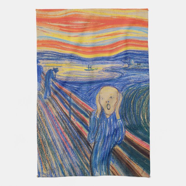 Edvard Munch - The Skräm 1895 Kökshandduk (Vertikal)