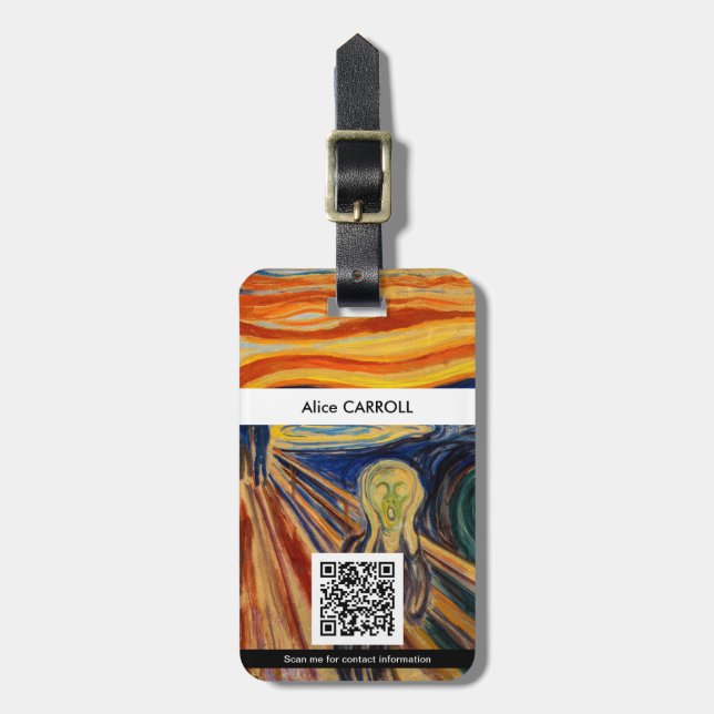Edvard Munch - The Skräm 1910 - QR Code Bagagebricka (Vertikal Framsida)