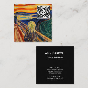 Edvard Munch - The Skräm 1910 - QR Code Fyrkantigt Visitkort