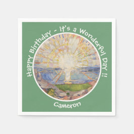 Edvard Munch the Sol (Solen) - Poster för soluppgå Pappersservett