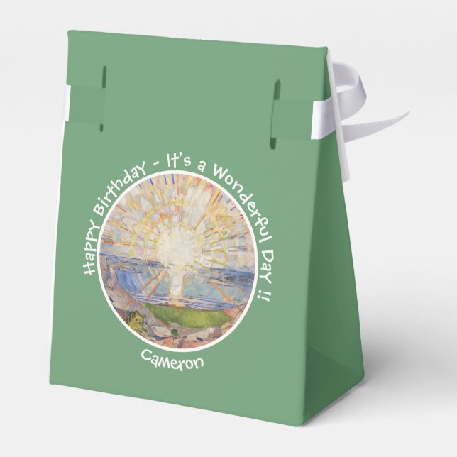 Edvard Munch the Sol (Solen) - Poster för soluppgå Presentaskar (Baksidan Sidan)