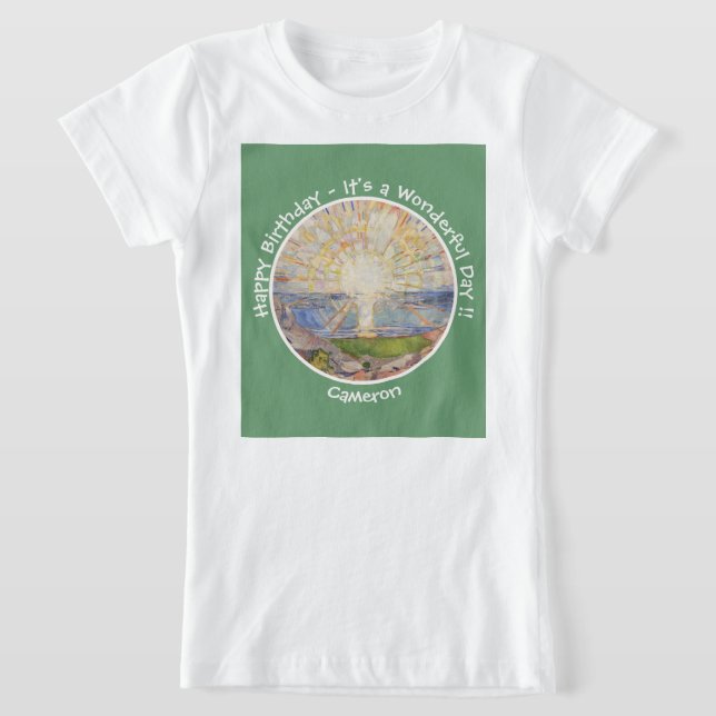Edvard Munch the Sol (Solen) - Poster för soluppgå T Shirt (Laydown)