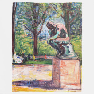 Edvard Munch - "Thinker by Rodin" Fleecefilt