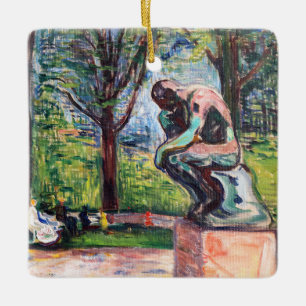 Edvard Munch - "Thinker by Rodin" Julgransprydnad Keramik