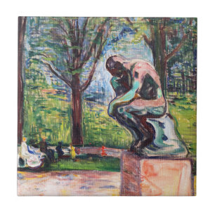 Edvard Munch - "Thinker by Rodin" Kakelplatta