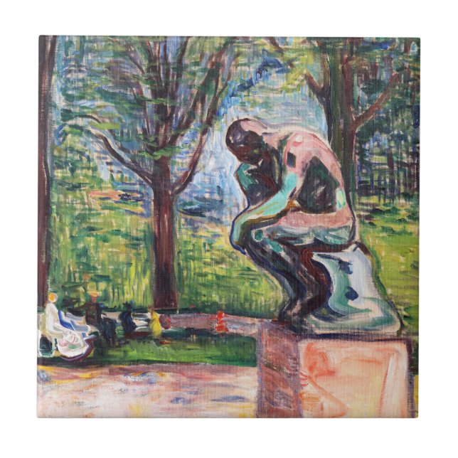 Edvard Munch - "Thinker by Rodin" Kakelplatta (Framsidan)