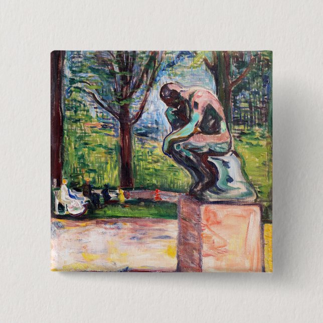 Edvard Munch - "Thinker by Rodin" Knapp (Framsida)
