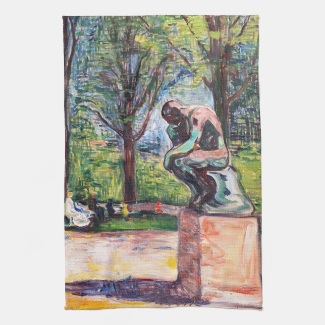 Edvard Munch - "Thinker by Rodin" Kökshandduk (Vertikal)