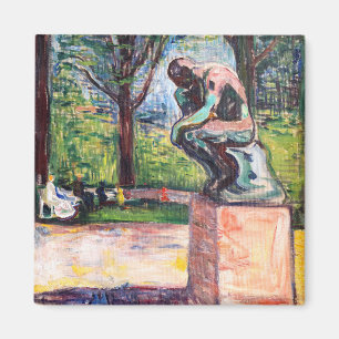Edvard Munch - "Thinker by Rodin" Magnet