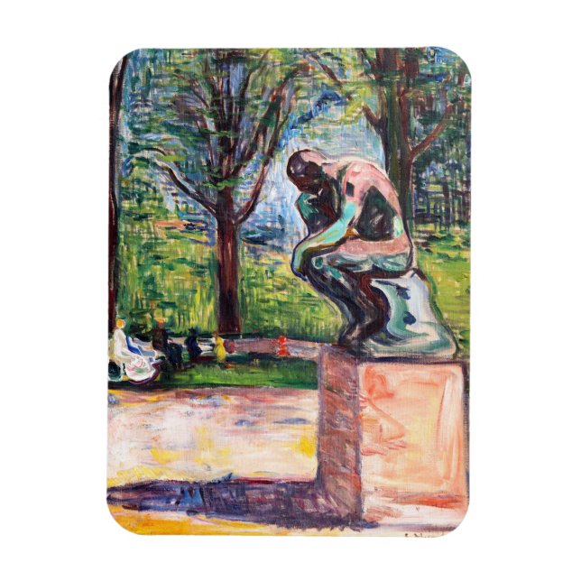 Edvard Munch - "Thinker by Rodin" Magnet (Vertikal)